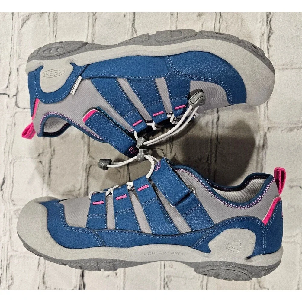 Keen Knotch Hollow Trail Hiking Water Shoes Lace Lock Blue Grey YOUTH SIZE 5